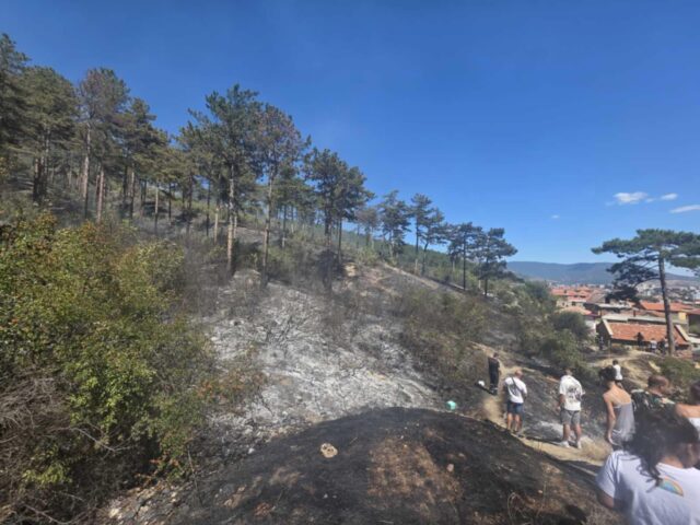 Продължава гасенето на пожара в местността „Св. Георги“ над Сливен